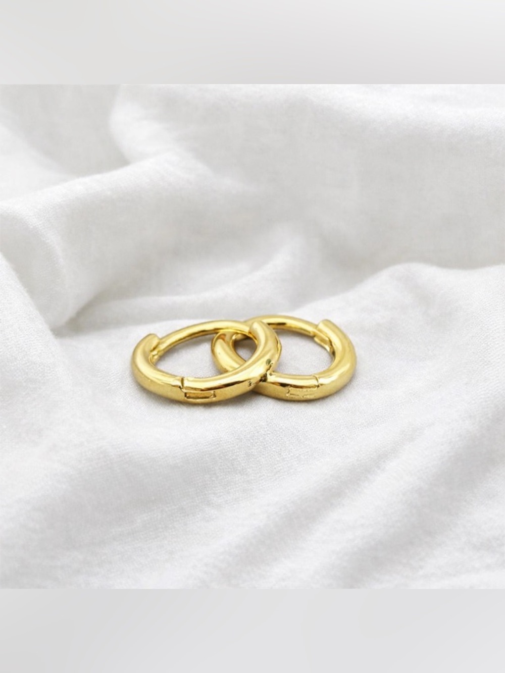 14k Gold plated stainless steel Huggies hoop earrings
